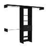 Closet System, One Drawer, Three Metal Rods, Five Open Shelves, Black - 2 of 4