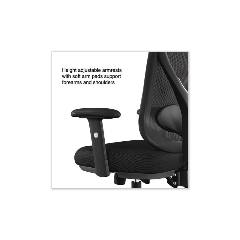 Alera Alera Aeson Series Multifunction Task Chair, Supports Up to 275 lb, 15" to 18.82" Seat Height, Black Seat/Back, Black Base, 4 of 8