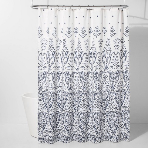 Ogee Ombre Shower Curtain Blue White Threshold Target