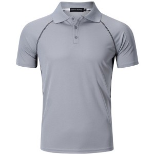 Men's Golf Polo Shirts Short Sleeve Collared T Shirt Slim Fit Basic Dri Fitted Casual T shirts - 1 of 4
