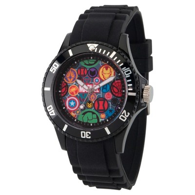 Men's Marvel Classic Marvel Icons Plastic Watch - Black