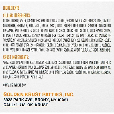 Golden Krust Jamaican Style Chicken Frozen Patties - 9oz/2ct