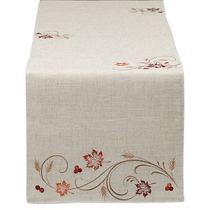 Design Imports  Autumn Wheat Table Runner, Beige, 14X108" - 1 of 2