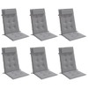 vidaXL Highback Chair Cushions 6 pcs Gray Oxford Fabric - 3 of 4
