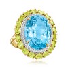 Ross-Simons 20.00 Carat Swiss Blue Topaz Ring With 3.20 ct. t.w. Peridots and .30 ct. t.w. White Topaz in 18kt Gold Over Sterling Size 6 - 4 of 4
