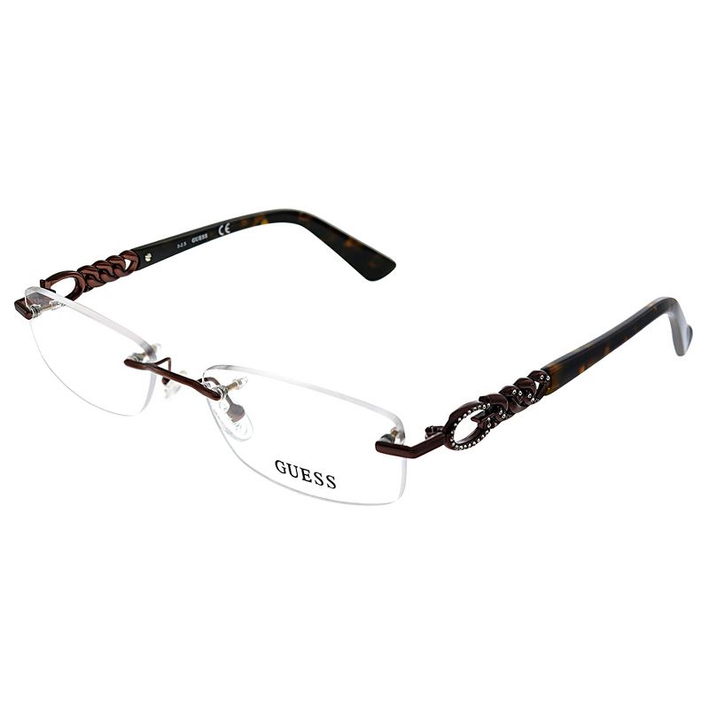 Guess GU 2557 049 Unisex Rimless Eyeglasses Brown 53mm, 1 of 4