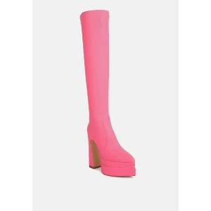 CYBER-PUNK High Platform Long Boots in Women Green - 1 of 4