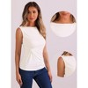 Allegra K Women's Front Twist Knot Boat Neck Sleeveless Casual Top - 2 of 4