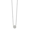 Chisel Stainless Steel Polished Cubic Zirconia Circle on a 17" Cable Chain Necklace with a 2" Extension Necklace - 2 of 2