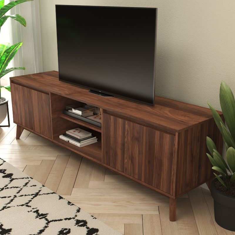 Flash Furniture Hatfield Mid-Century Modern TV Stand for up to 64 inch TV's - 60 Inch Media Center with Adjustable Center Shelf and Dual Soft Close Doors, 4 of 12