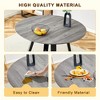 5 PCS Round Dining Table Set Modern Dining Set Kitchen Table Set with 4 Upholstered Chairs, Black/Gray/White/Brown-Modernluxe - 4 of 4
