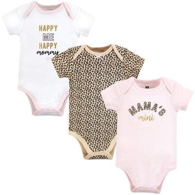 Image of Hudson Baby Infant Girl Cotton Bodysuits, Leopard Mamas Mini, 6-9 Months