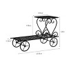 Nature Spring 2-Tier Decorative Indoor or Outdoor Wrought Iron Plant Stand for Patio, Deck, Home, or Lawn - Black - 4 of 4