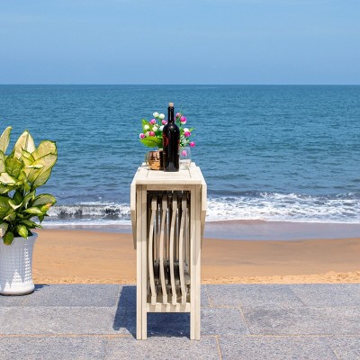 Kerman White Acacia Wood 4-Person Foldable Patio Dining Set