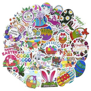 Wrapables Waterproof Vinyl Stickers for Water Bottles, Laptop, Phones, Skateboards, Decals for Teens, 100pcs, Easter - 1 of 4