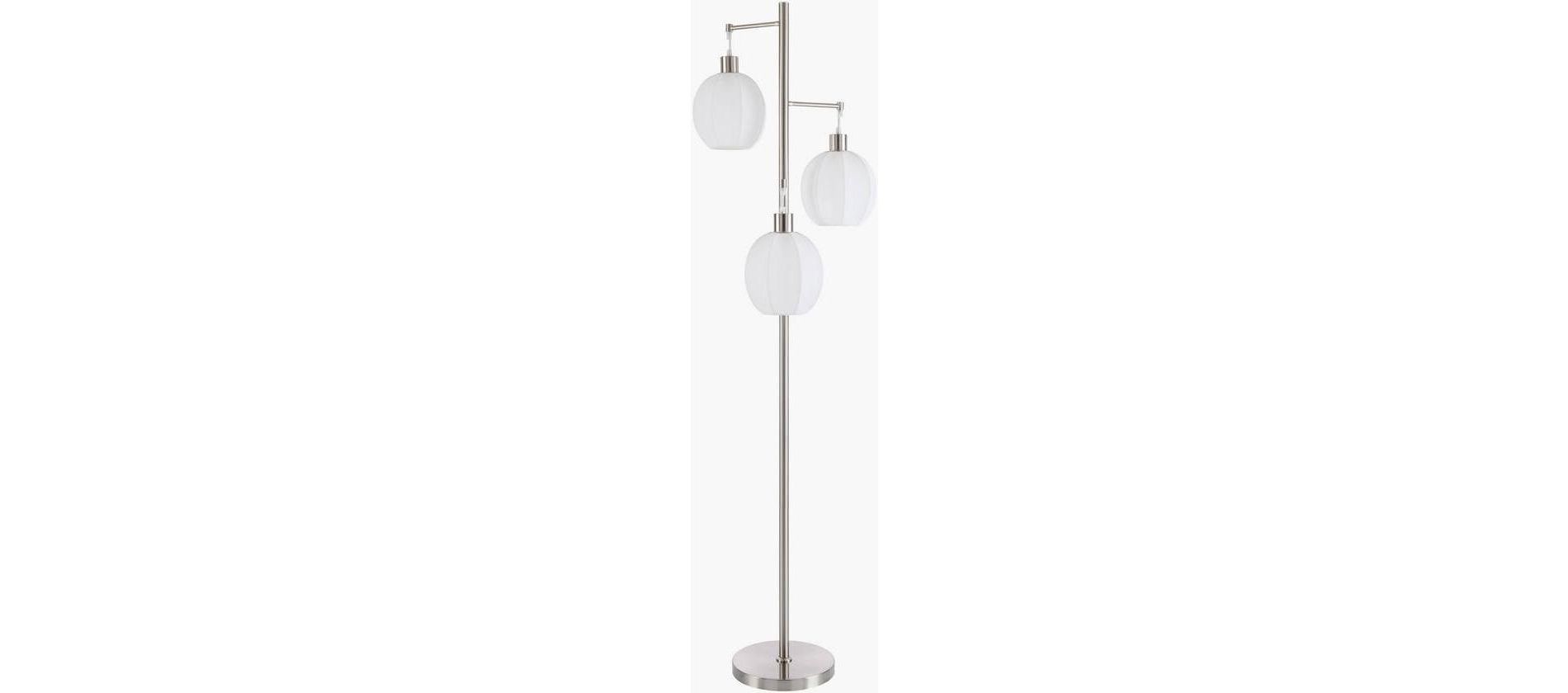 Livabliss Vamo 66"H x 18"W x 10"D Modern Metallic - Nickel Floor Lamps
