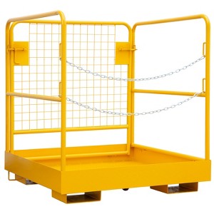 Heavy Duty Steel Forklift Safety Cage,36 x 36 In Foldable Forklift Work Platform of 1200 lbs Load Capacity,Holds 1 to 2 Adults,Ideal for Aerial Work - 1 of 4
