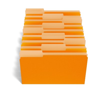 MyOfficeInnovations Top-Tab File Folders 3-Tab Letter Size Orange 100/Box (433680)