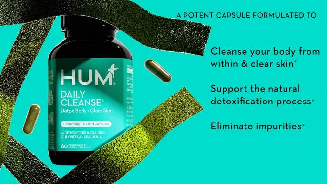 HUM Nutrition Daily Cleanse for Skin &#38; Body Detox Vegan Capsules - 60ct, 2 of 10, play video
