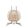 JUJABU Double Outdoor Rattan Hanging Chair with Cushions, Suitable for Balcony, Terrace and Garden Leisure - 2 of 4