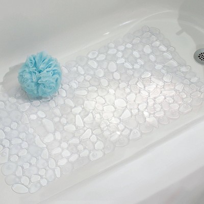Clear Pebblz Suction Non-Slip Bath Mat for Shower Stall