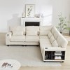 102.75" L-Shaped Modular Sectional Sofa, Modern Corduroy 5-Seater with Storage, Cup Holders & Convertible Design for Living Room, Bedroom, Lounge - 3 of 4