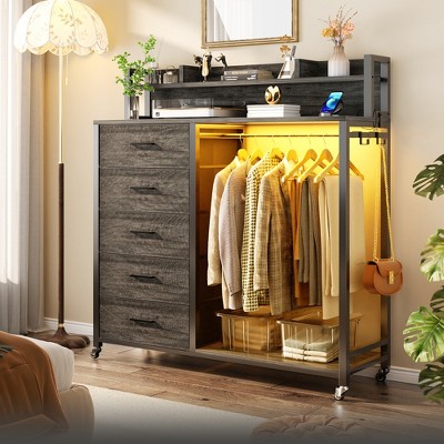 Aheaplus Dresser with 5 Drawers, Closet Storage