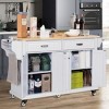 Wood Top Kitchen Island Cart with Wheels, Drawers, Spice Rack, Rolling Storage Cabinet for Kitchen or Dining – The Pop Home - 2 of 4