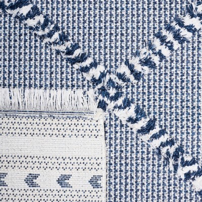 Navy & Ivory Nomadic Charm 8' x 10' Synthetic Area Rug