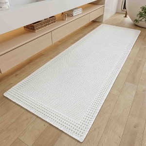 BAGOKIE Waffle Weave Bath Mat with Tassels - 1 of 4