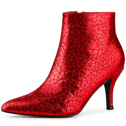 Red pointed clearance toe boots