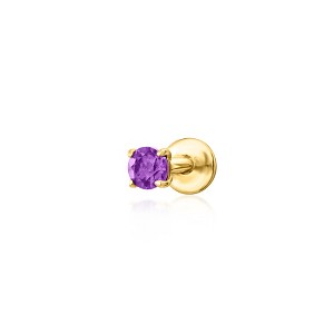Pure Collection by Ross-Simons Amethyst Flat-Back Earrings in 14kt Yellow Gold - 1 of 4