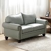 Antonia 60" Wide  Chesterfield Loveseat, Genuine Leather Sofa with Nailhead Trim and Rolled Armrests -A+B | ARTFUL LIVING DESIGN - image 2 of 4