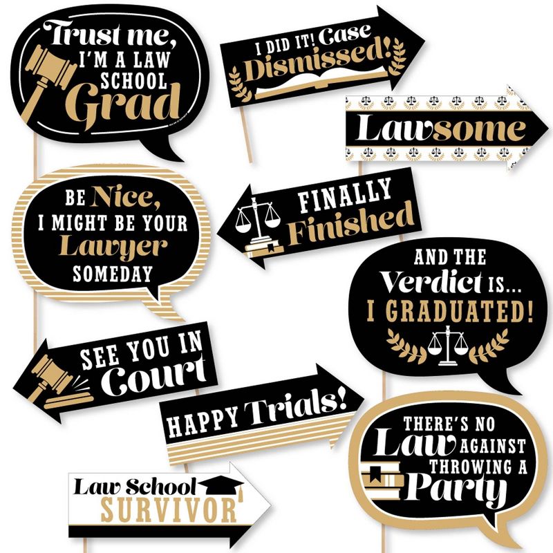 Big Dot of Happiness Funny Law School Grad - Future Lawyer Graduation Party Photo Booth Props Kit - 10 Piece, 1 of 6