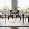 PexFix 67" Oval Wooden Dining Table for 4-6 Thickened Tabletop with Black Metal Legs Modern Kitchen Table for Dining/Living Room Kitchen in Walnut - 3 of 4