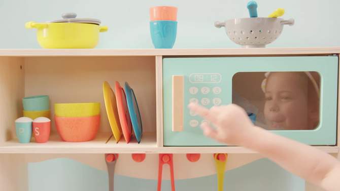 B. toys Wooden Play Kitchen - Mini Chef Kitchenette, 2 of 18, play video