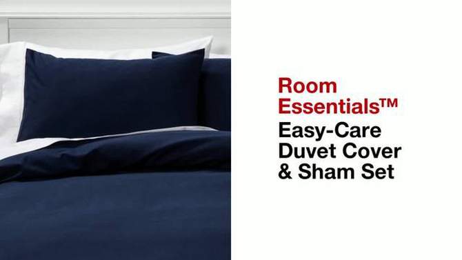 Easy-Care Duvet Cover & Sham Set - Room Essentials™, 2 of 12, play video