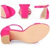 Perphy Women's Open Toe High Heel Ankle Strap Satin Block Heels Sandals - 3 of 3