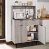 Acekool Fluted Sideboard Buffet Cabinet with 2 Drawers, Adjustable Shelves, Modern Coffee Bar Console for Dining Room, Kitchen, Hallway - 4 of 4