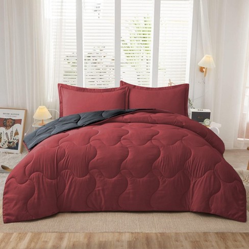 Peace Nest 3-Piece Lightweight Reversible Down Alternative Comforter Sets with Pillowcases - image 1 of 4