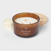 3-Wick Amber Glass Wooden Wick Rose and Cedar Jar Candle 13oz - Threshold™ - 3 of 3