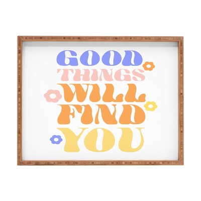 Emanuela Carratoni Good Things will Find You Rectangular Tray - Deny Designs