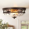 Rennnsan Luniva 13"W 2-Light Bowl Hammered Glass Classic Dimmable Flush Mount - 4 of 4