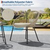 3 Piece Patio Bistro Set, Outdoor Acapulco Chairs Set of 2 with Glass Top Table, All Weather Modern Patio Chairs with Cushions - 4 of 4
