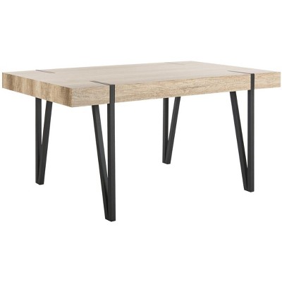 Canyon Grey Reclaimed Wood Rectangular Dining Table with Black Iron Legs