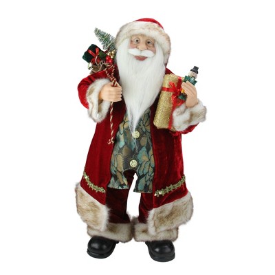 Northlight 24" Red and White Old World Style Standing Santa Claus Christmas Figure