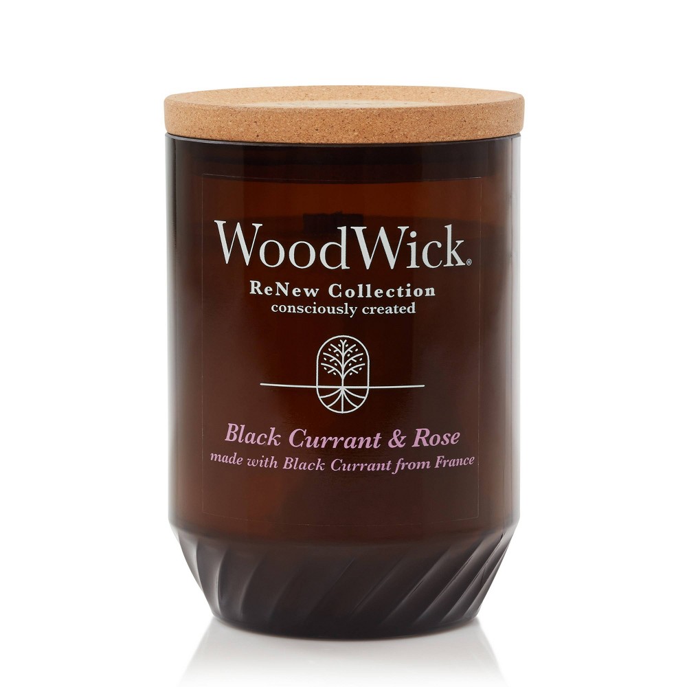 Photos - Other Decoration WoodWick ReNew Recycled Glass Black Currant and Rose Candle 13oz 