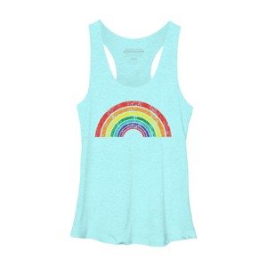 Adult Design By Humans Retro Rainbow Pride Parade By MusicoIlustre Racerback Tank Top - 1 of 2
