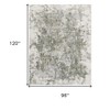 HomeRoots 8' X 10' Gray and Ivory Abstract Distressed Non Skid Area Rug - 3 of 4