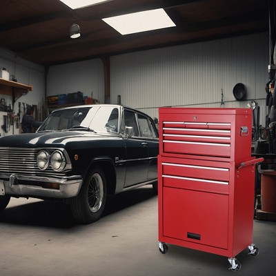 Tool Chest, 8-Drawer Rolling Tool Storage Cabinet with 2 in 1 Detachable Top Tool Box, Liner